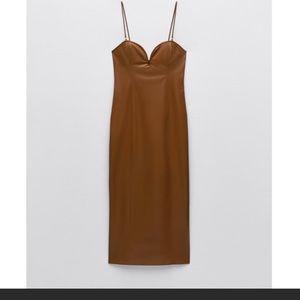 Zara FAUX LEATHER DRESS